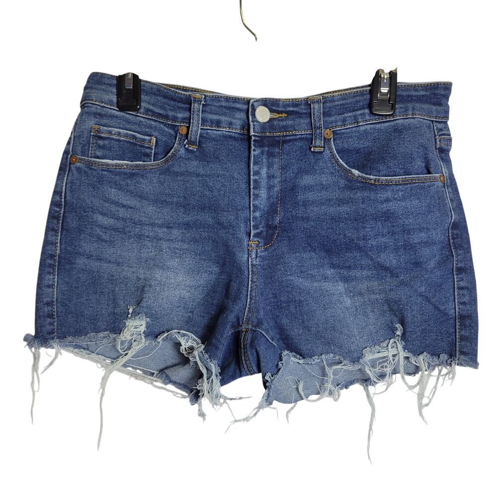 BLANKNYC The Astor Cut-Off Denim Shorts Blue Distressed Stretch Womens/Junior 29